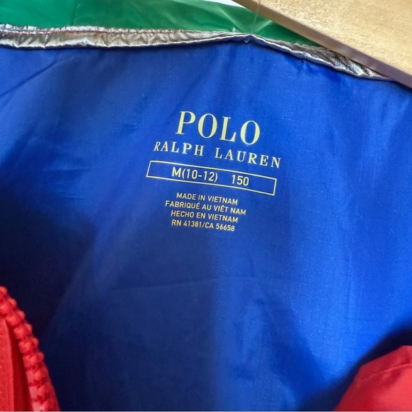 Polo Ralph Lauren Boys Multicolor Half-Velcro Windbreaker Jacket Size M Classic - Picture 9 of 13